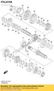 Suzuki 2413538A02 nozzle,shaft - Bottom side