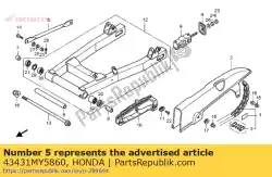 Aqui você pode pedir o arm, rr. Brk. Stpr em Honda , com o número da peça 43431MY5860: