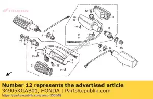 Honda 34905KGAB01 bombilla, guiño (12v 16w) - Lado inferior