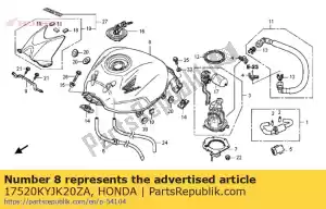 Honda 17520KYJK20ZA definir illust * type1 * - Lado inferior