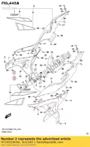 suzuki 4716023KA0 bracket,frame cover fr,r - Bottom side