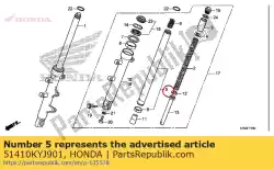 Aquí puede pedir tubería comp., fr. Tenedor de Honda , con el número de pieza 51410KYJ901:
