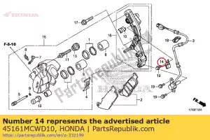 Honda 45161MCWD10 abrazadera, sensor de velocidad cor - Lado inferior