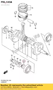 Suzuki 1273113E00 roda dentada, cam ch - Lado inferior