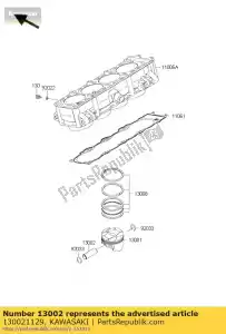 kawasaki 130021129 piston-axe zx900-f1h - La partie au fond