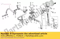 43512MS9611, Honda, hose comp., rr. brake master cylinder honda ntv 650 1988 1989 1990 1991 1993 1995 1996 1997, New