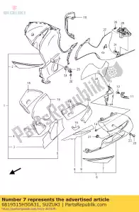 Suzuki 6819515H50A31 cinta, carenado - Lado inferior