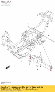 Suzuki 4118412J00 bush, eng mtg rr - Lado inferior