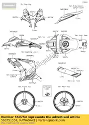 Here you can order the pattern,tank cover,lh,up from Kawasaki, with part number 560751554: