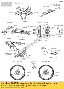 Kawasaki 560751554 pattern,tank cover,lh,up - Bottom side