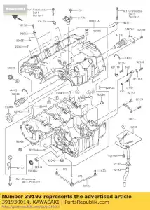 kawasaki 391930014 pijpolie zr750-j1h - Onderkant