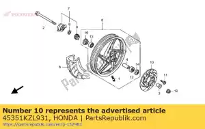 honda 45351KZL931 schijf, fr. rem (longzhong) - Onderkant