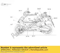 2H002441, Piaggio Group, left upper cover shield band decal aprilia zd4kla00 50 2018 2019 2020 2021 2022, New