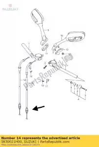 Suzuki 5830021H00 cabo conjunto, através - Lado inferior