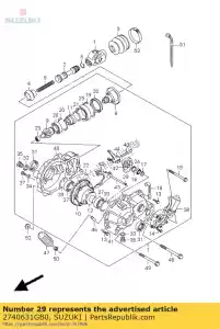 suzuki 2740631GB0 o ring - Onderkant