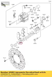 kawasaki 430820075 01 pastilha de freio - Lado inferior