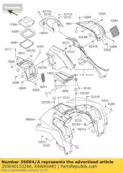 spatbordfront, b. Wit van Kawasaki, met onderdeel nummer 350040153266, bestel je hier online: