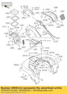 Kawasaki 350040153266 spatbordfront, b. wit - Onderkant