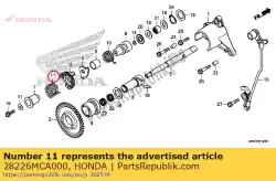 Here you can order the spring, lost motion from Honda, with part number 28226MCA000: