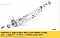 23611HN8000, Honda, arbre, final honda trx650fa fourtrax rincon trx680fa 650 680 , Nouveau