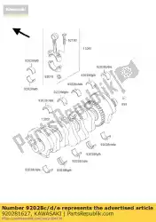 Ici, vous pouvez commander le bague, vilebrequin, 1 & auprès de Kawasaki , avec le numéro de pièce 920281627: