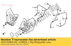 Aqui você pode pedir o parafuso, guarda-lamas, 6x20 em Honda , com o número da peça 90103HB9740: