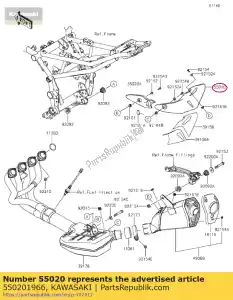 kawasaki 550201966 01 guarda, silencioso, rr - Lado inferior