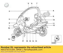 Here you can order the fairing, crash element from BMW, with part number 46637653184: