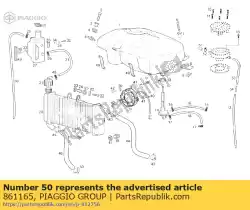 Here you can order the hose clamp from Piaggio Group, with part number 861165: