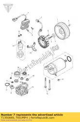 Here you can order the regulator alternator from Triumph, with part number T1300888: