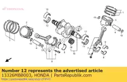Aqui você pode pedir o rolamento d, virabrequim r. Lado (verde) em Honda , com o número da peça 13326MBB003: