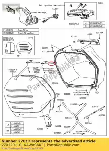 kawasaki 270120110 gancho, lh zg1400a8f - Lado inferior