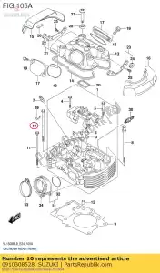 Suzuki 0910308528 bolt,cylinder h - Bottom side