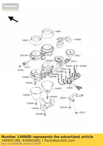 kawasaki 140901188 cover,pilot box,lwr zr1100-a1 - Bottom side