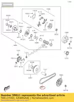 59011Y003, Kawasaki, courroie, entraînement kvf300ccf kawasaki  brute force kvf 300 2012 2013 2015 2016 2017 2018 2020 2021, Nouveau