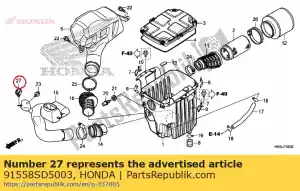 Honda 91558SD5003 clip, faisceau de câbles (noir - La partie au fond