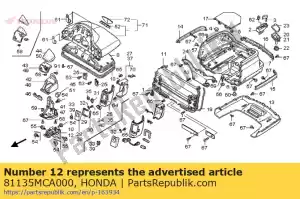 Honda 81135MCA000 dobradiça comp., l. tronco - Lado inferior