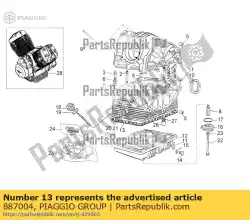 Aqui você pode pedir o junta do reservatório em Piaggio Group , com o número da peça 887004: