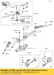 houder, koppelingshendel ex250k8f van Kawasaki, met onderdeel nummer 132800295, bestel je hier online:
