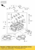 110041159, Kawasaki, gasket-head ex500-a1 kawasaki en er gpz kle ltd 450 500 1985 1986 1987 1988 1989 1990 1991 1992 1993 1994 1995 1996 1997 1998 1999 2000 2001 2002 2003 2004, New