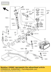 buisrem, hu-rr m / cylin zr100 van Kawasaki, met onderdeel nummer 430600034, bestel je hier online: