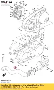 suzuki 1138305H41 tuyau, courroie de refroidissement - La partie au fond