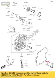 kawasaki 13107Y006 shaft,water pump kvf300ccf - Bottom side