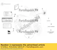 672562, Piaggio Group, 125 targhetta piaggio lbmm70100 typhoon zapm707e 125 2010 2011 2016 2017 2018 2019 2020, Nuovo