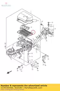 suzuki 1378105H00 filtro - Lado inferior