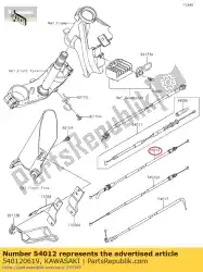 Aquí puede pedir acelerador de cable, apertura klx150f de Kawasaki , con el número de pieza 540120619: