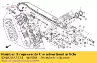 524A2KA3731, Honda, geen beschrijving beschikbaar op dit moment honda xr 250 1985, Nieuw