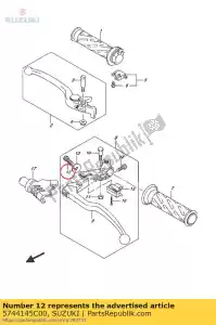 Suzuki 5744145C00 ajustador, alambre - Lado inferior