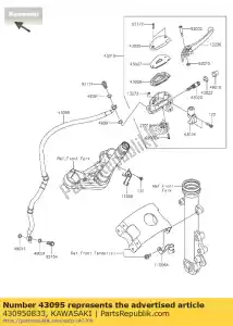 kawasaki 430950833 durite-frein, fr, 974mm en650aff - La partie au fond