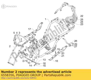 Piaggio Group 6558356 metalen buis - Onderkant